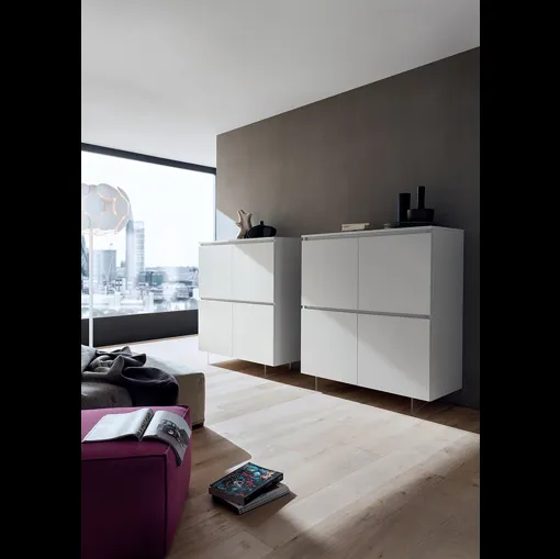 Mobile ingresso Alto Bea in truciolare placcato HPL Bianco di La Primavera