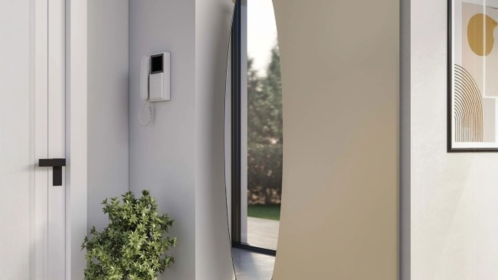 Mobile ingresso con specchiera girevole Punto e Virgola 303 di Maconi