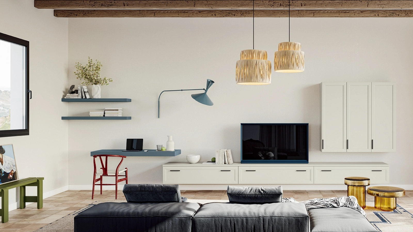 Parete Attrezzata Arcadia AS002 di Colombini Casa