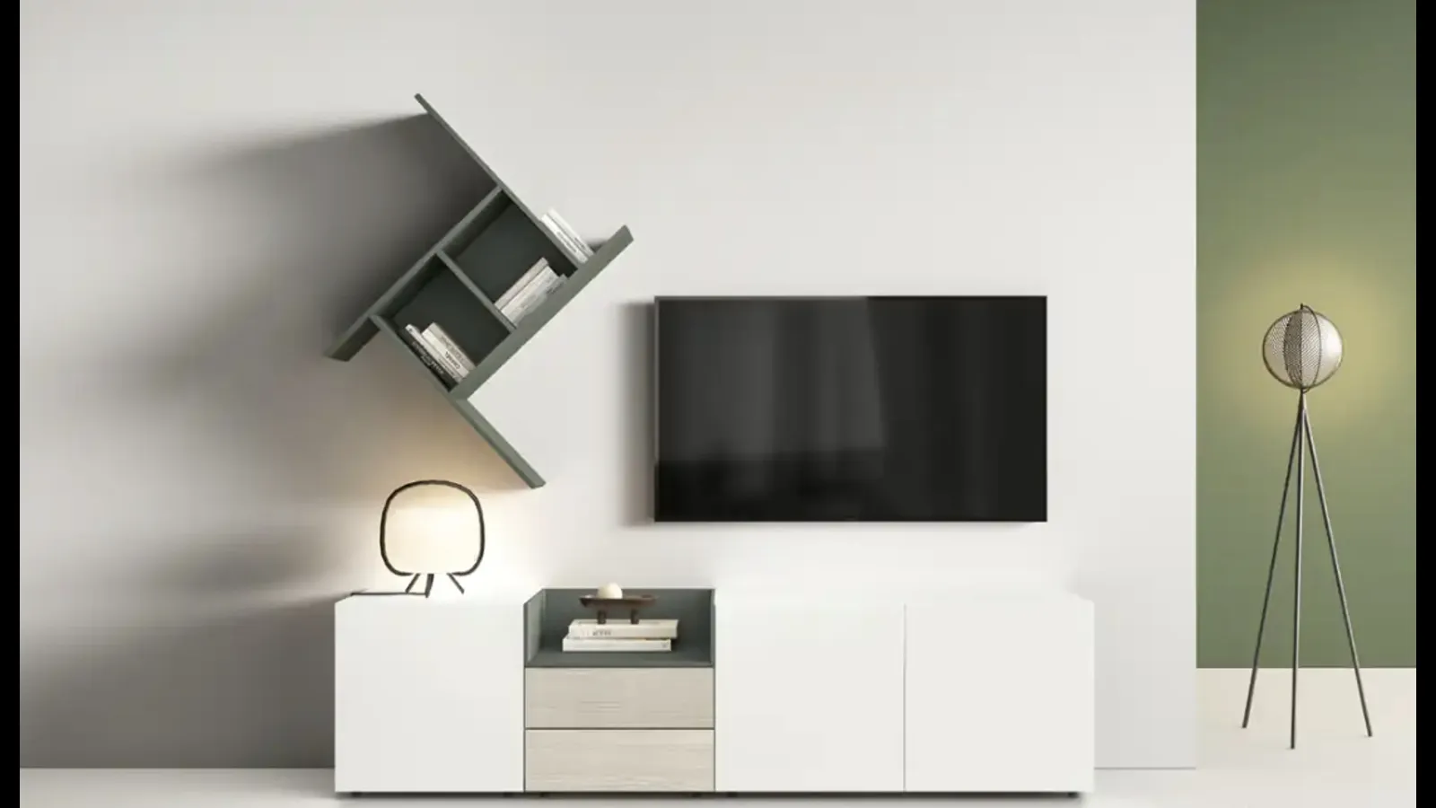 Parete Attrezzata Kosmos KF105 di Moretti Compact Giorno Notte