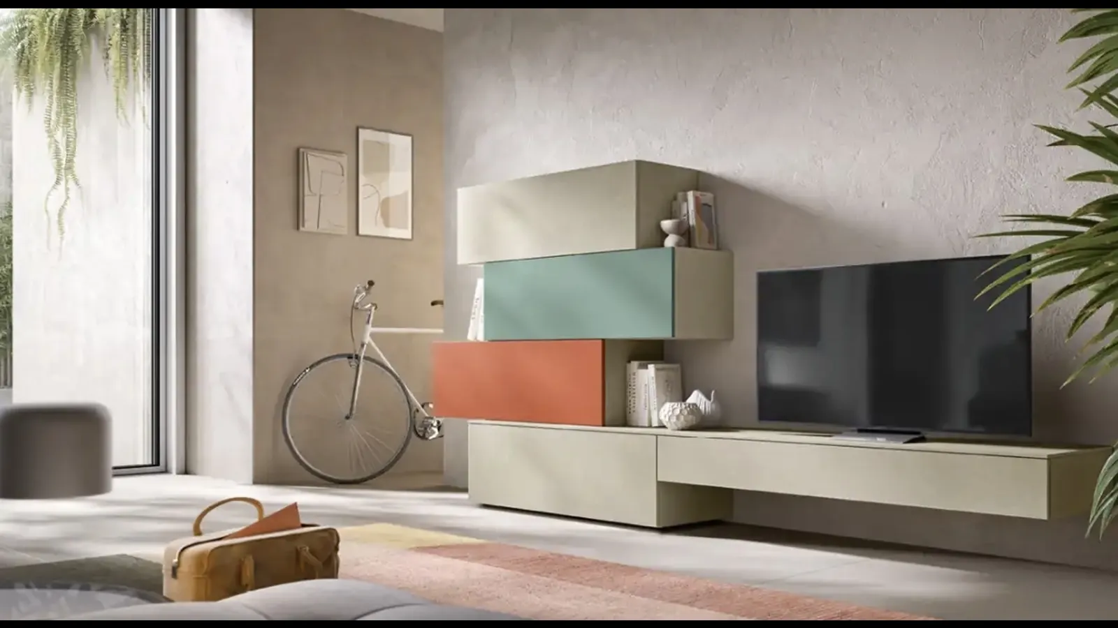 Parete Attrezzata Kosmos KF109 di Moretti Compact Giorno Notte