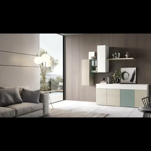Parete Attrezzata Kosmos KF120 di Moretti Compact Giorno Notte