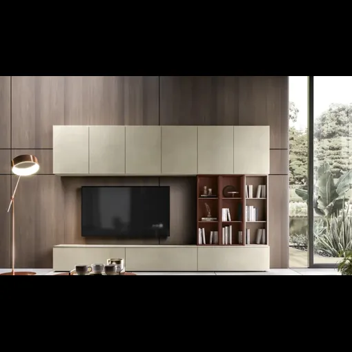 Parete Attrezzata Kosmos KF122 di Moretti Compact Giorno Notte