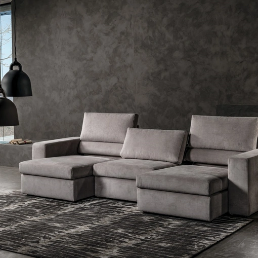 Divano in tessuto moderno e versatile con sedute regolabili Korral di Excò