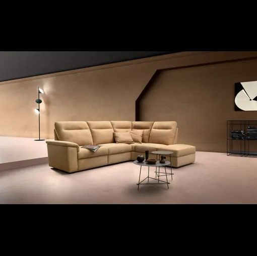 Divano Relax angolare in tessuto Swing Tender di Samoa