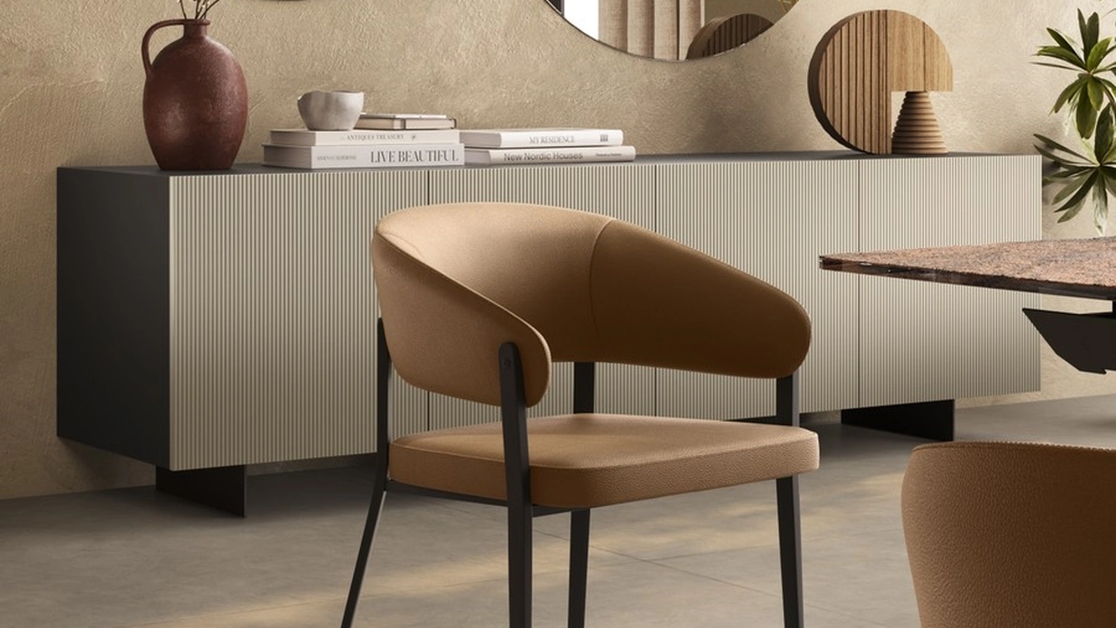 Sedia in pelle Hug di Scavolini