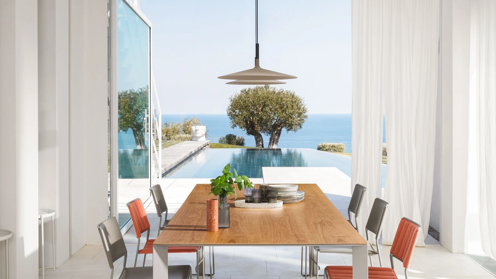 Sedia in tessuto Slim di Midj