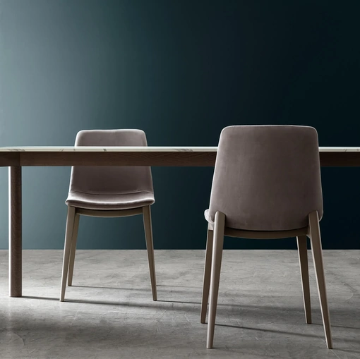 Sedia Vanity in tessuto e legno di frassino di Maronese