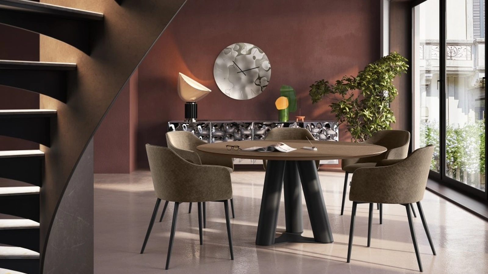 Tavolo rotondo in legno Singapore di Scavolini