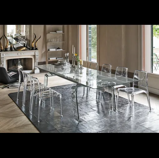 Tavolo allungabile in vetro Crystal Plus di Target Point