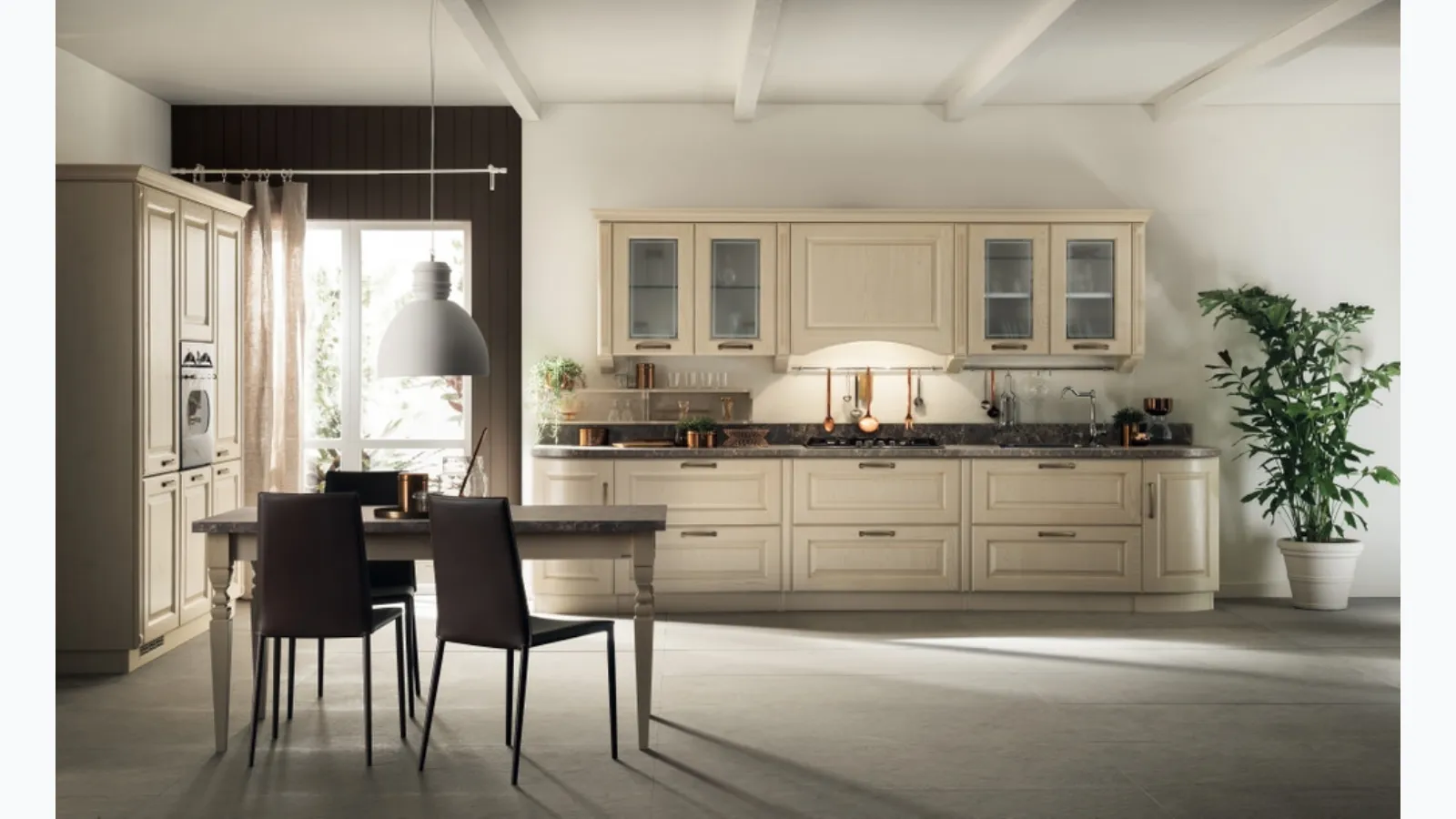 Cucina Shabby Chic Madeleine 04 Frassino Bianco Burro di Scavolini