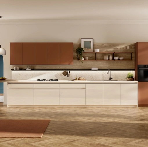 Cucina su misura lineare Stilo 03 in laccato lucido e opaco Scavolini